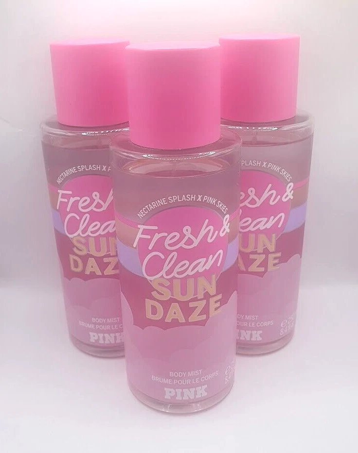 VICTORIA'S SECRET PINK FRESH & CLEAN SUN DAZE 身体喷雾 8.4 液量盎司(3 件套) — 第 1/1 张图片