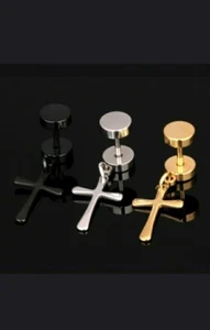Faith Religious Stainless Steel Earrings Only Silver Left. Cross High Quality - Picture 1 of 4