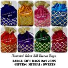 5/10/15 Favour Bags Velvet Jewellery Pouch Indian Wedding Party Gift Bag 23/17cm