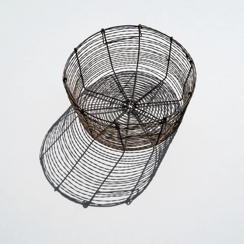 Rustic Farmhouse Style Round Egg Gathering Wire Basket Cover