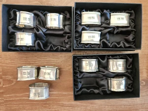 Vagabond House Peltro Classico Tovagliolo Anelli Set di 12 Rari Vintage - Foto 1 di 10