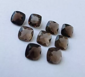 Smoky Quartz Cushion Faceted Cut 5mm To 20mm Natural Calibrated Loose Gemstone - Picture 1 of 7