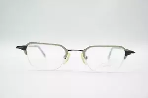 Vintage Amor 033 Silver Black half Rim Glasses Frames Eyeglasses NOS - Picture 1 of 6