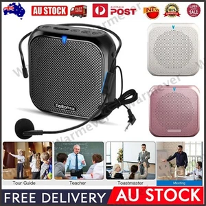 Portable Voice Amplifier Megaphone FM Radio MP3 Speaker with Wired Microphone AU - Picture 1 of 21