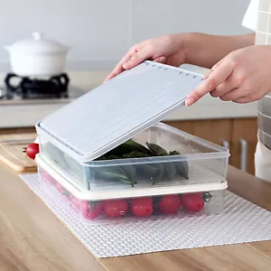 Fridge Dumpling Box Plastic Sealed Rectangular with Lid Dumpling Holder for Home - Picture 1 of 12
