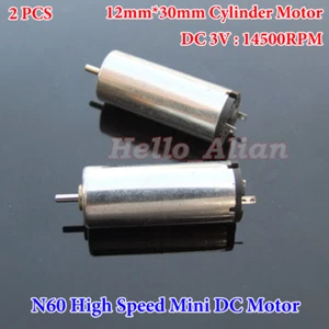 2PCS DC 3V 14500RPM High Speed Mini 12mm Cylinder Motor Micro N60 Motor DIY Toy - Picture 1 of 3