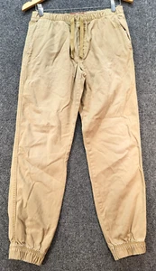 AriZona Pants Boys Sz 16 Reg Tan Elastic Waist & Ankle Pull Up Drawstring - Picture 1 of 9