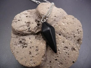 Collier avec pendentif en Onyx naturel style pendule. Protège la grossesse - Imagen 1 de 4