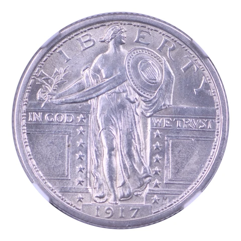 1917 Standing Liberty Quarter Type 1 NGC MS62FH Cover