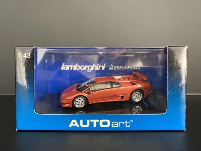 Lamborghini diablo Coupé VT Rosso Metallico Marroon AUTOart 54572 1:43 IN - Immagine 1 di 4