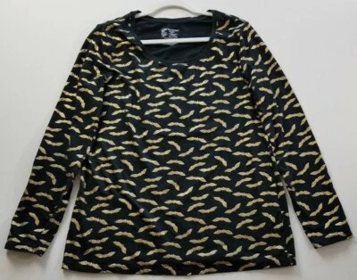 Camiseta No Boundaries Mujer’s Junior’s 2XL XXL Negra Dorada Murciélagos Camiseta Mangas Largas Foto 1 de 4