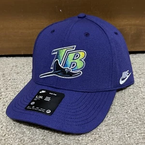 Tampa Bay Devil Rays Hat L/XL Strapback Nike Purple Retro Throwback Club Cap NWT - Picture 1 of 5