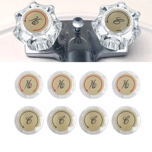 Replacement Sink Shower Knobs 8pcs Faucet Index Button Set with Distinct Labels - Picture 1 of 24