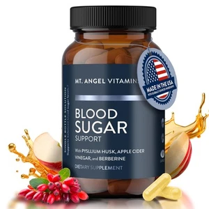 Blood Sugar Support Supplement - Natural Supplement with Pysllium Husk, Berbe... - Bild 1 von 8