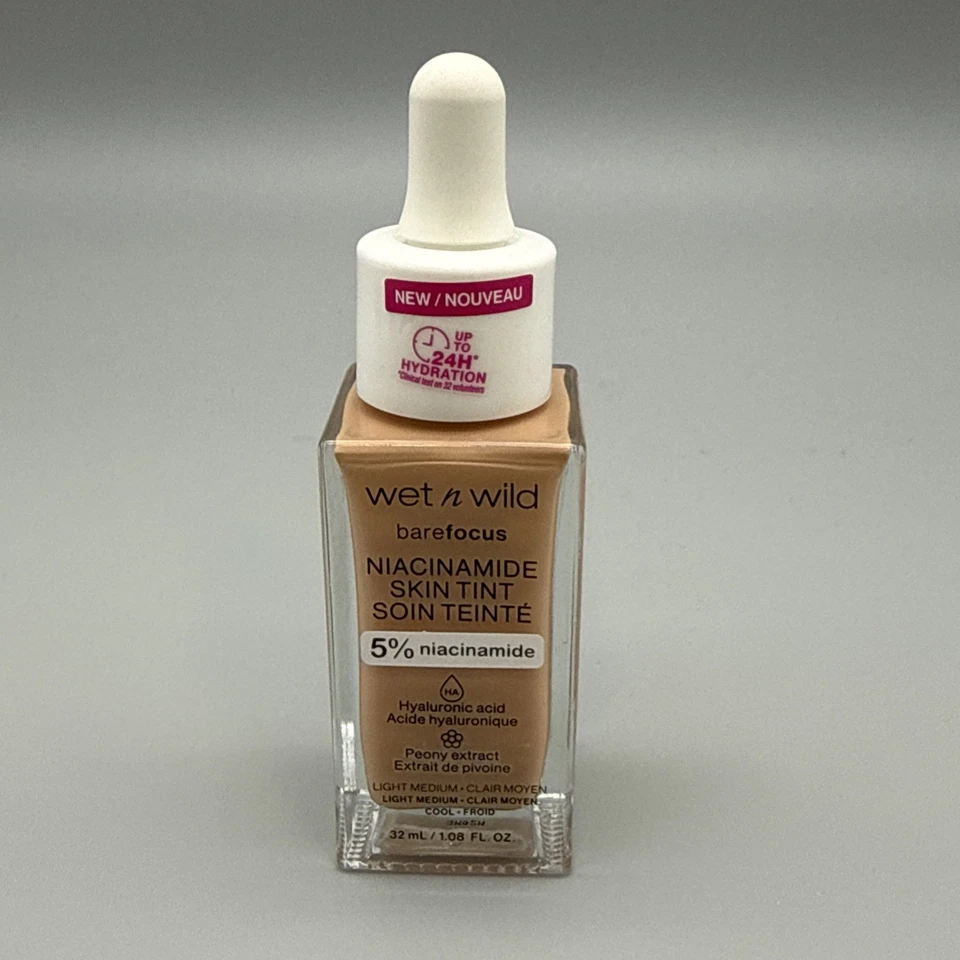 Wet n Wild Bare Focus Skin Tint 5% Niacinamide Hyaluronic Acid Light Medium Cool - Image 1 of 3