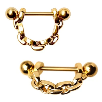 Gold Plated Link Chain Cartilage Cuff Earring - Image 1 of 3