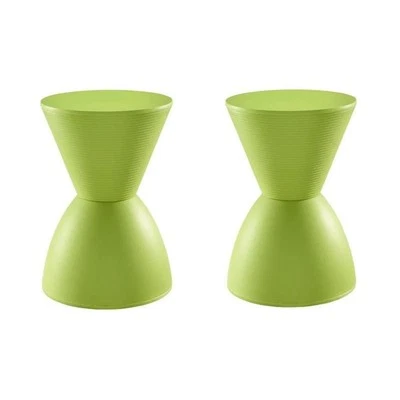 Home Square 2 Piece Storage Stool Set in Green - Image 1 of 4