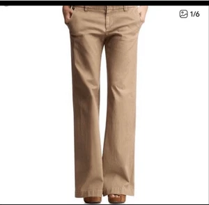 GAP hellbraune hüftgeschlungene Chinohose weites Bein Größe 16 lang neu mit Etikett - Bild 1 von 9