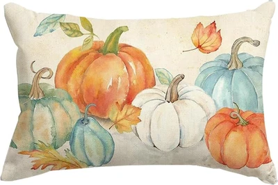 Fall Pumpkin Pillows Decorative Throw Pillows12X20,Autumn Lumbar Coushion Covers - Image 1 of 4