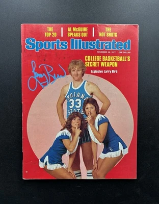 Larry Bird BAS Signed 1st Sports Illustrated 1977 Celtics Basketball NO Label - Image 1 of 3