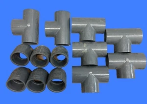 Lot Of SCH 80 PVC 2” Straight Tee Socket X7 Spears/Ipex 2” 45 Degree Elbow X6 - Picture 1 of 6