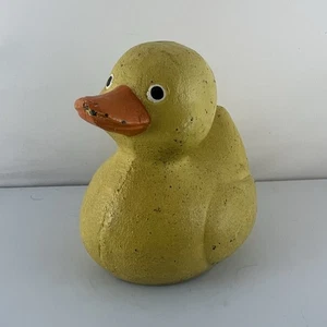 Antique Cast Iron Duck Still Penny Piggy Bank Yellow - Picture 1 of 7