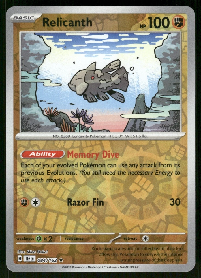 Relicanth 084/162 TEF SV05: Temporal Forces Reverse Holo NM - Image 1 of 2