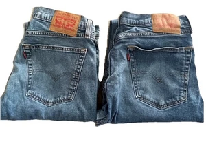 Lot (2) Levi’s 505 Men’s Regular Fit Straight Jeans Pairs 36X30 Medium Wash - Picture 1 of 21