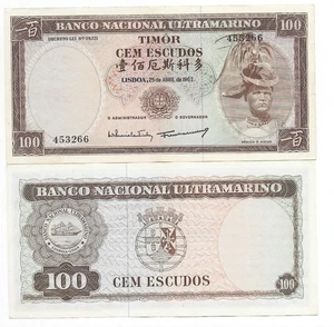 Timor 100 Escudos 1963 XF P28 - Picture 1 of 1