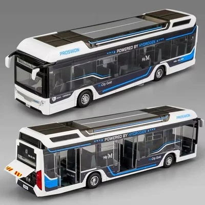 Luxury Electric Airport Business Bus Alloy Model Diecast Metal City Tour Toy - Image 1 of 4