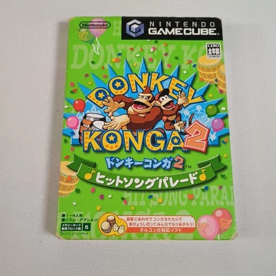Donkey Konga 2 japonés Nintendo Gamecube Japón importación completo en caja vendedor de EE. UU. Foto 1 de 4