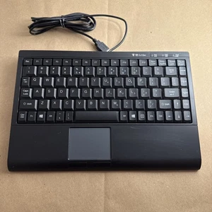 SolidTek KB-3910BL Wired USB Keyboard Black with Built In  Mouse Pad - Tested - Picture 1 of 5