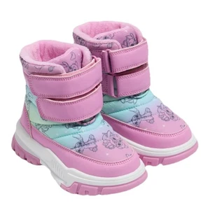 Größe 5 Kleinkind UK ~ Mädchen rosa Disney Stitch Schneestiefel rosa weiches Fleecefutter - Bild 1 von 2