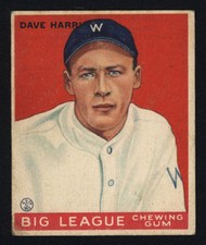 1933 V353 WORLD WIDE GUM ~ #9 ~ DAVE HARRIS ~ SENATORS