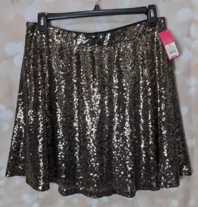 Xhilaration Damen Gold Micro Pailletten Kreisrock über dem Knie Größe XL - Bild 1 von 7