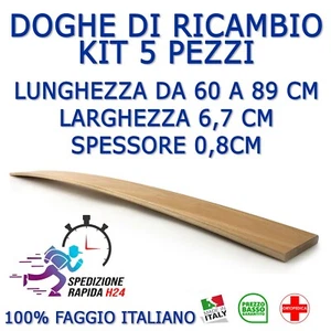 KIT 5 DOGHE DI RICAMBIO PER RETI LETTO IN LEGNO-TUTTE LE MISURE LARGHEZZA 6,7CM - Foto 1 di 12