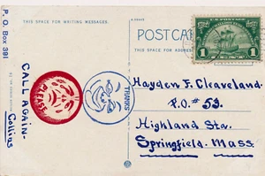 100 YEAR OLD EMOJI- ON POST CARD- DATED MARCH 27, 1925. FROM DAYTON, OHIO. - Picture 1 of 2