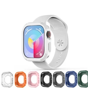 For Apple Watch Series 10 42mm/46mm Carbon Fiber Soft TPU Bumper Case Shockproof - Picture 1 of 15