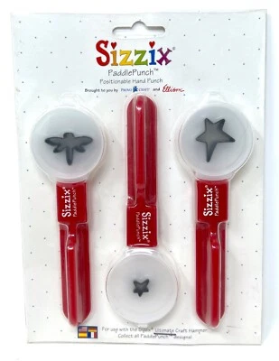 Sizzix PaddlePunch 3 Punzones de Mano Posicionables Libélula y Estrellas Grande Pequeño Foto 1 de 4