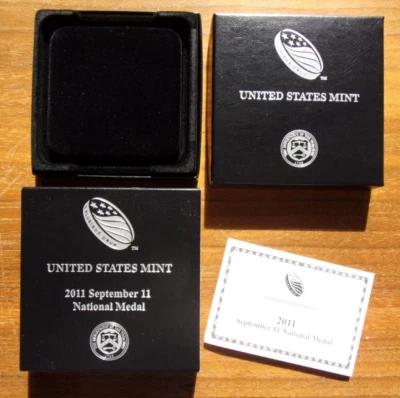 2011 September 11 National Medal 1oz Silver Proof United States Mint OGP & COA - Image 1 of 4
