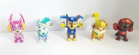 Lot Paw Patrol Figures Metallic Zuma Chase Skye Rubble Everest 5 Pups Exclusive Cover