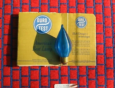 NEW 25 watt BLUE light BULB steady FLAME SPUNGLO mint DURO-TEST USA 25w F15 C15  - Image 1 of 2