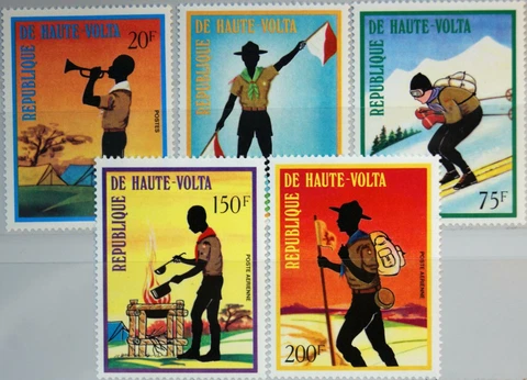 1973 UPPER VOLTA OVERVOLTA 452-56 Boy Scouts Activities Jamboree MNH Cover