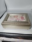 Sankyo Music Box Picture Frame Jewelry Box Plays "You Light Up My Life" Daughter