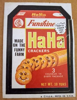 1974 Topps WACKY PACKS FUNSHINE HA HA CRACKERS... - image 1 of 3