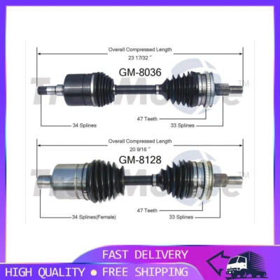 Eje CV delantero izquierdo derecho 2 piezas para Lumina 1997-2001 TrakMotive Foto 1 de 4