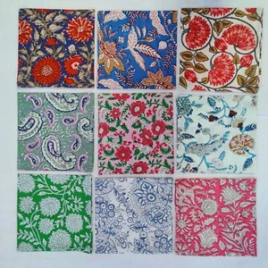 Indianhandicrafts 10 Pc Mix Lot Napkin Hand Block Print Napkin 100% Cotton Napki - Picture 1 of 4