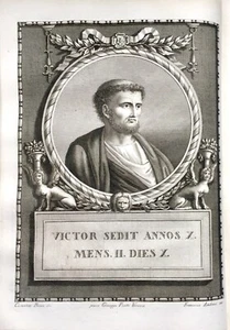 1750 INCISIONE RITRATTO PAPA SAN VITTORE I Vite dei papi - Imagen 1 de 1