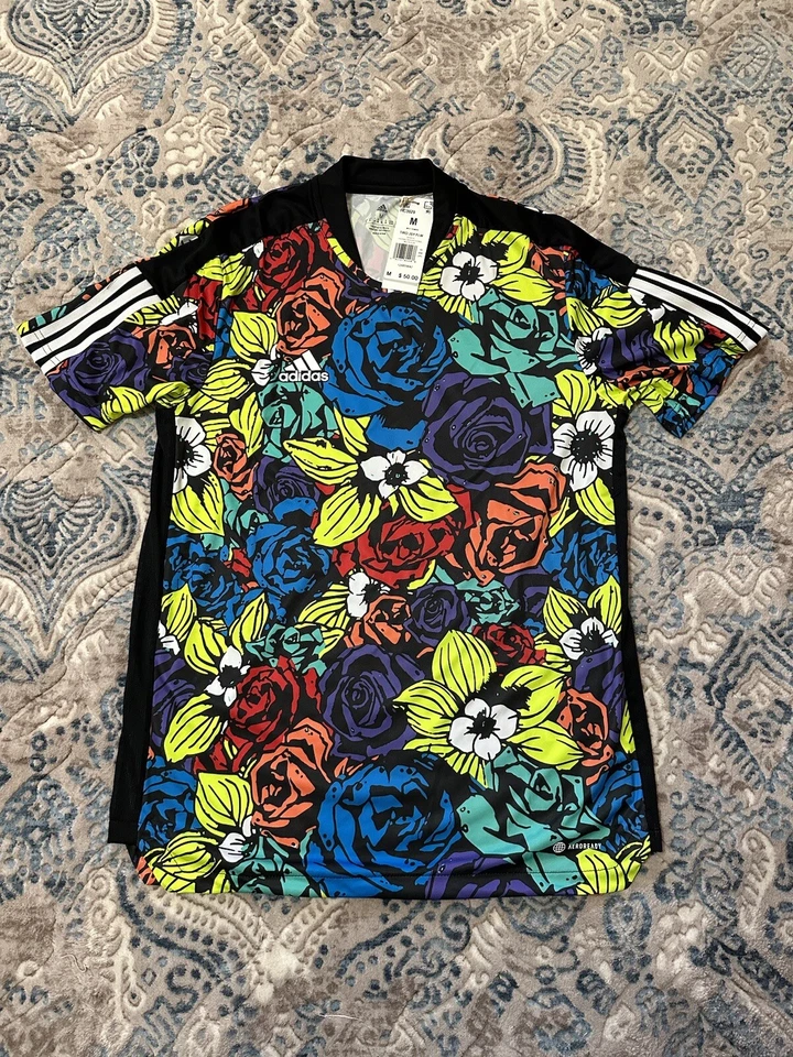 Adidas Tiro Flower Jersey Aeroready Polyester Allover Floral Print Mens L HC3929