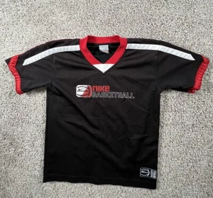 Vintage Nike Basketball T Shirt Sz 7 Youth Boys Black Shirt Sleeve Y2K - Picture 1 of 9